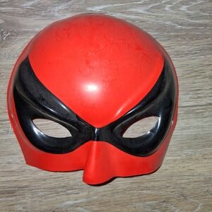 Red & Black Superhero Half Mask Costume Cosplay Halloween Party 1970s 1980s